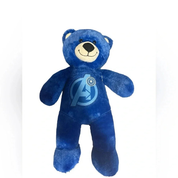 Build A Bear Marvel Captain America Plush Bear 17” Blue Avengers Stuffed Animal - Picture 1 of 9